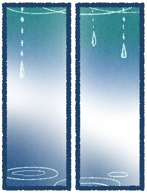 イラスト_窓と雨